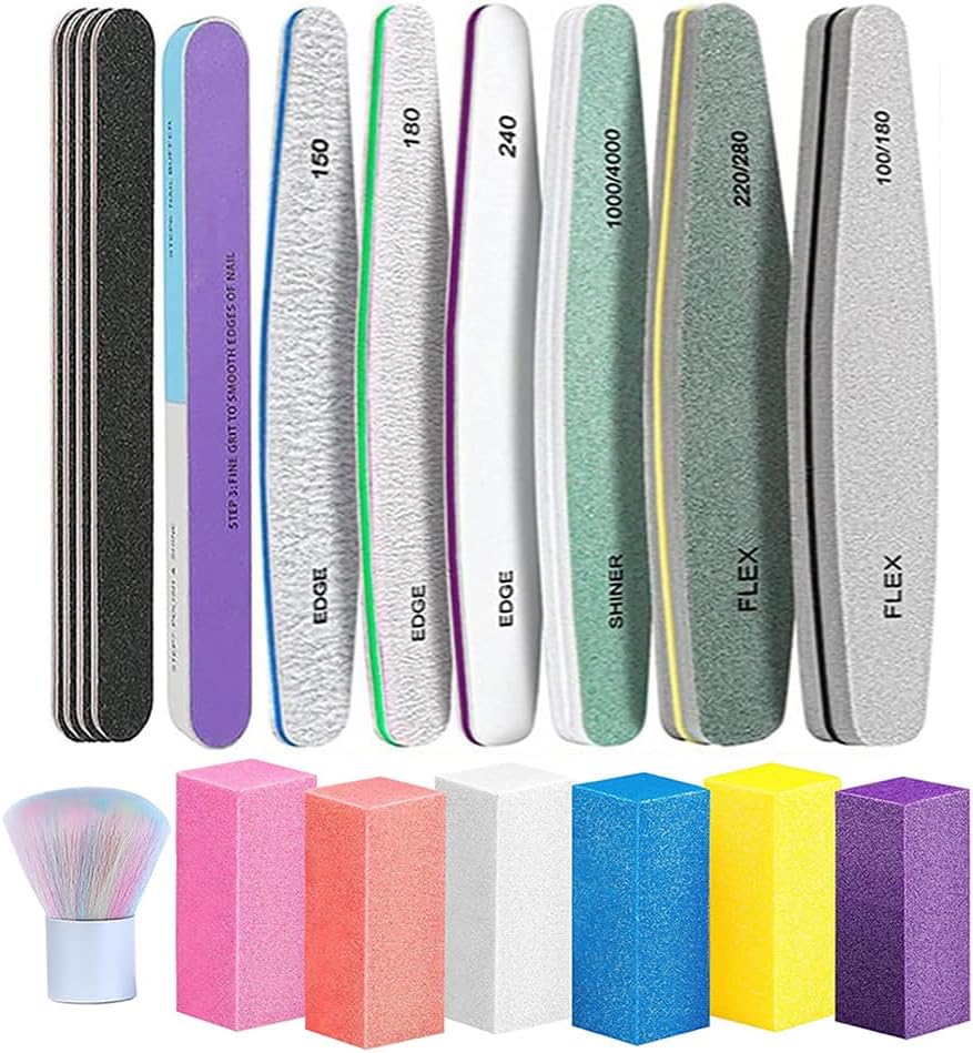 18-piece manicure file kit for acrylic & polish