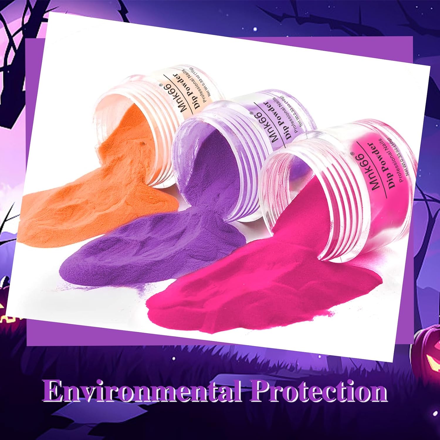Mnk66 glow in the dark nail dip powders 6 colors - 4