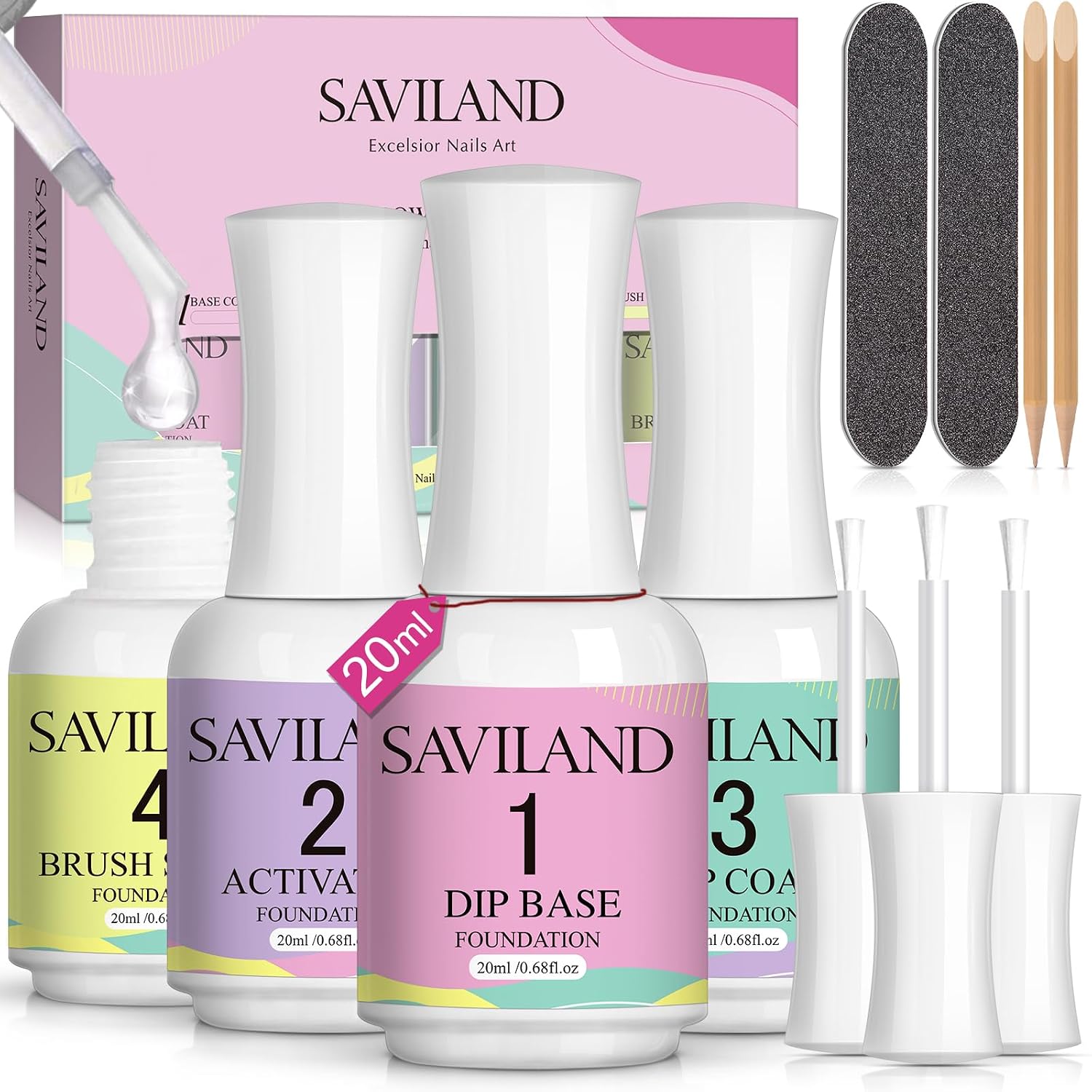 HEMA-free dip powder liquid set 4x20ml kit for salon & home