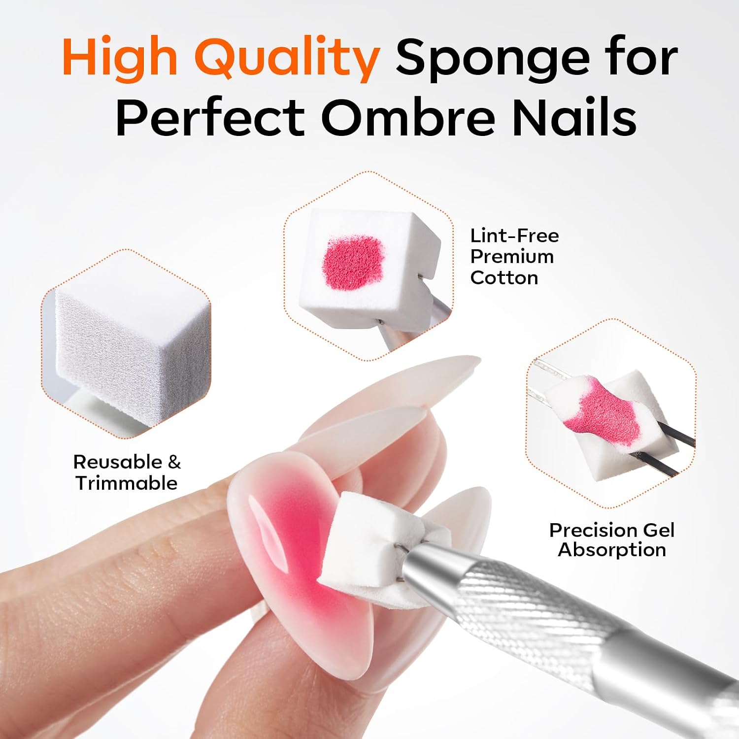 Modelones 150 nail sponges with press-to-open grabbing pen - 2