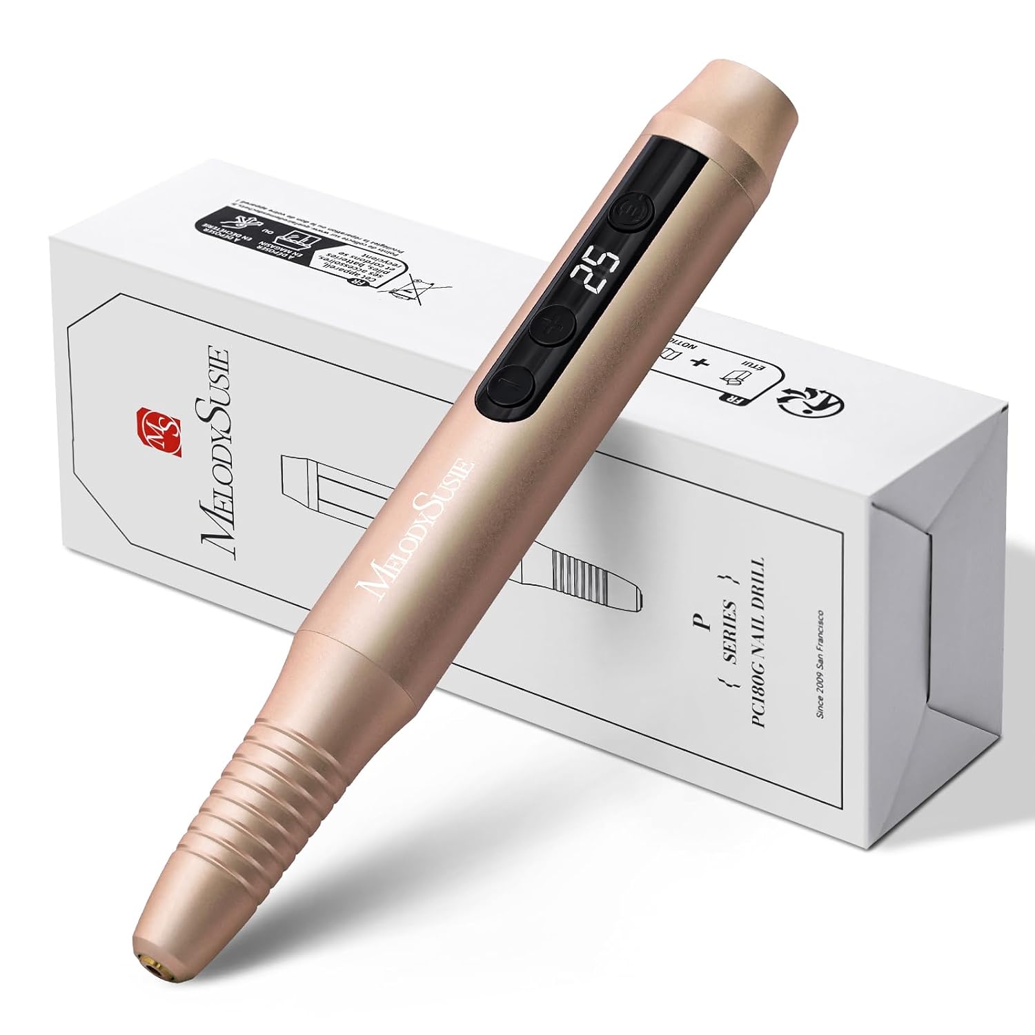 Pen-Shaped Cordless Nail Drill: LED Display, 25,000 RPM