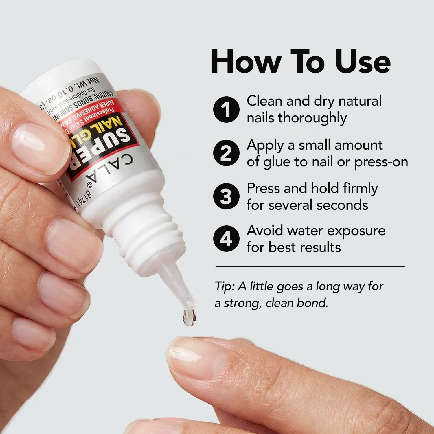 CALA quick dry nail glue pack of 4 bottles for false nails and nail repairs - 3