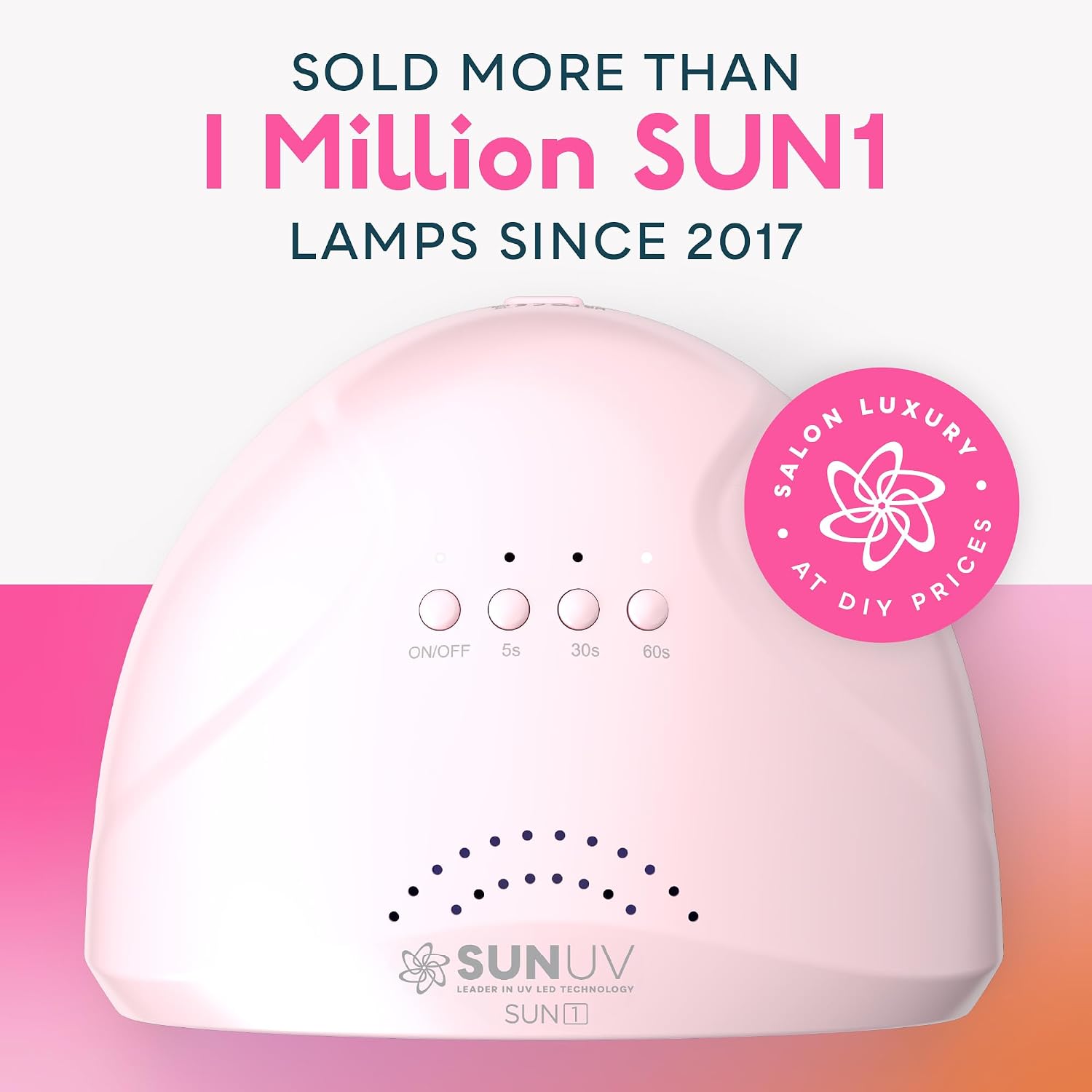 Pink SUNUV SUNone UV LED nail lamp with removable base - 2