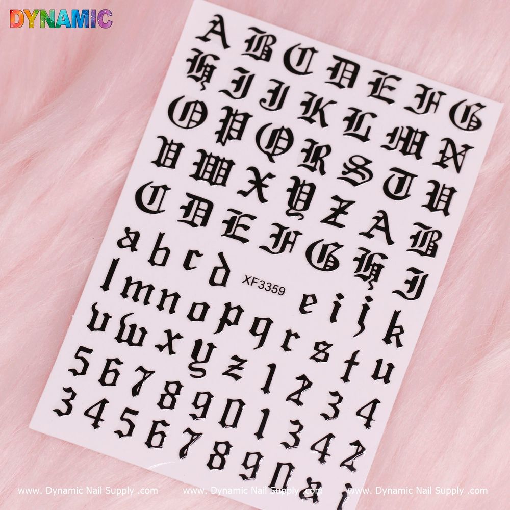 Black Roman Numeral Nail Stickers for Elegant Nail Art