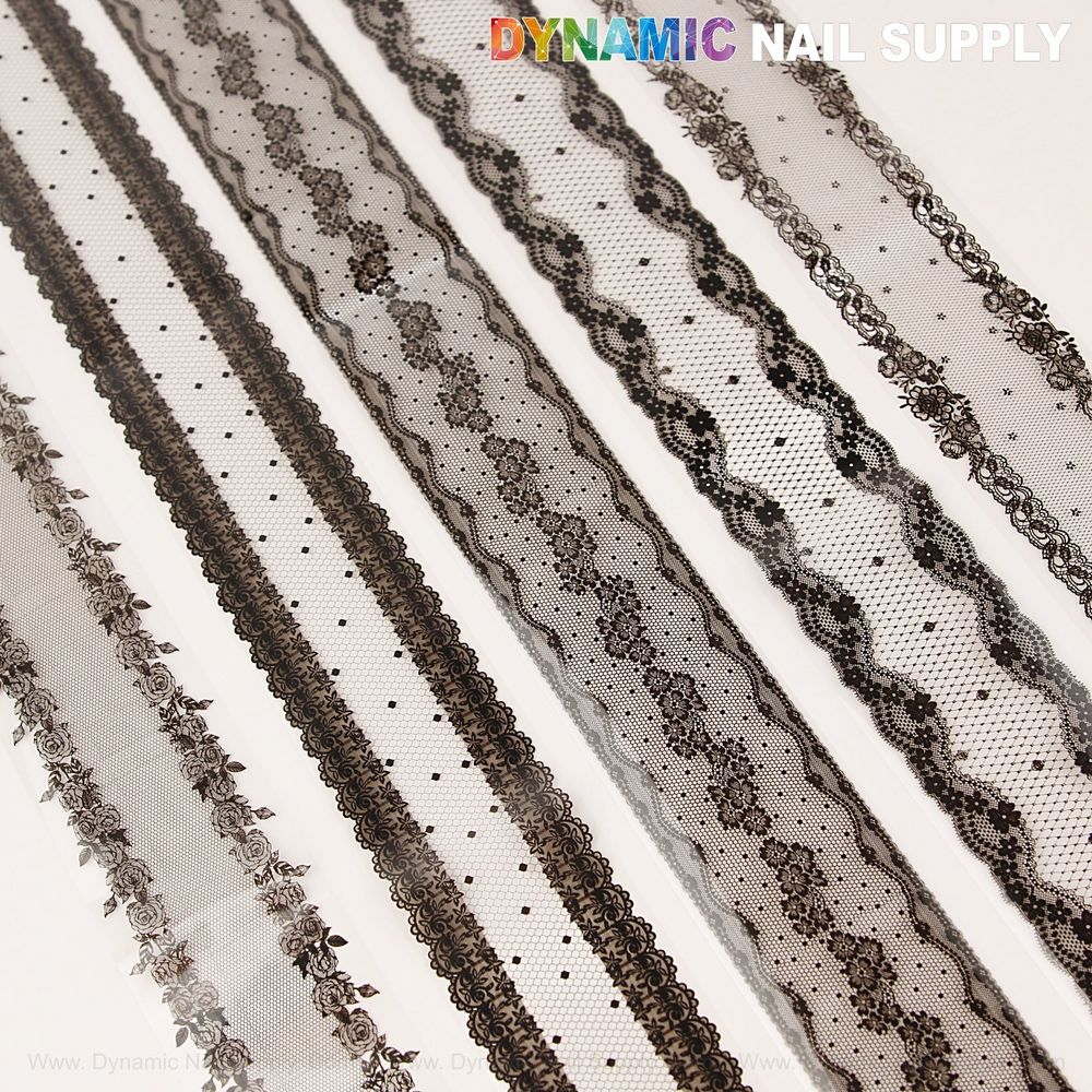 black and white lace nail foil sheets - 2