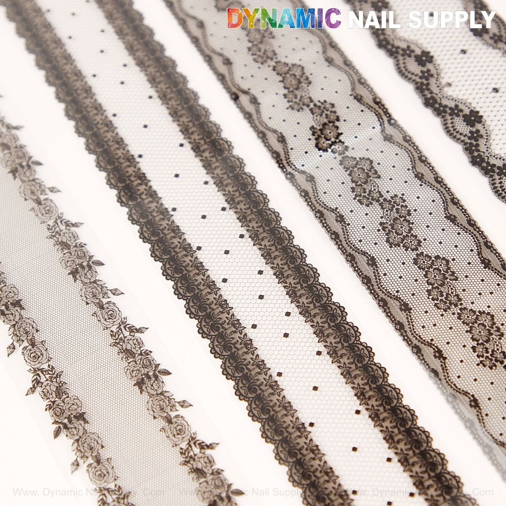 black and white lace nail foil sheets - 7