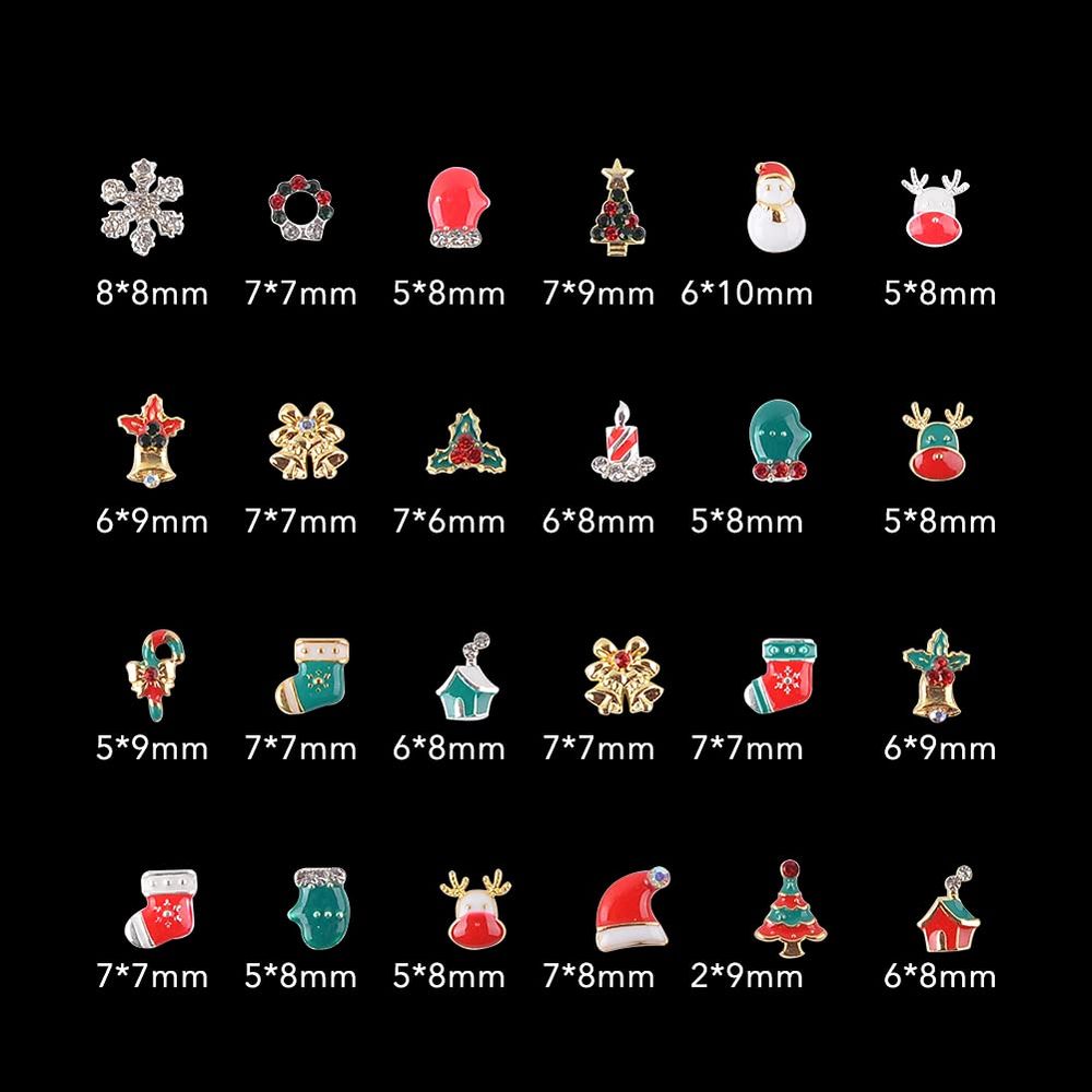red Christmas nail charms 240 pcs - 2