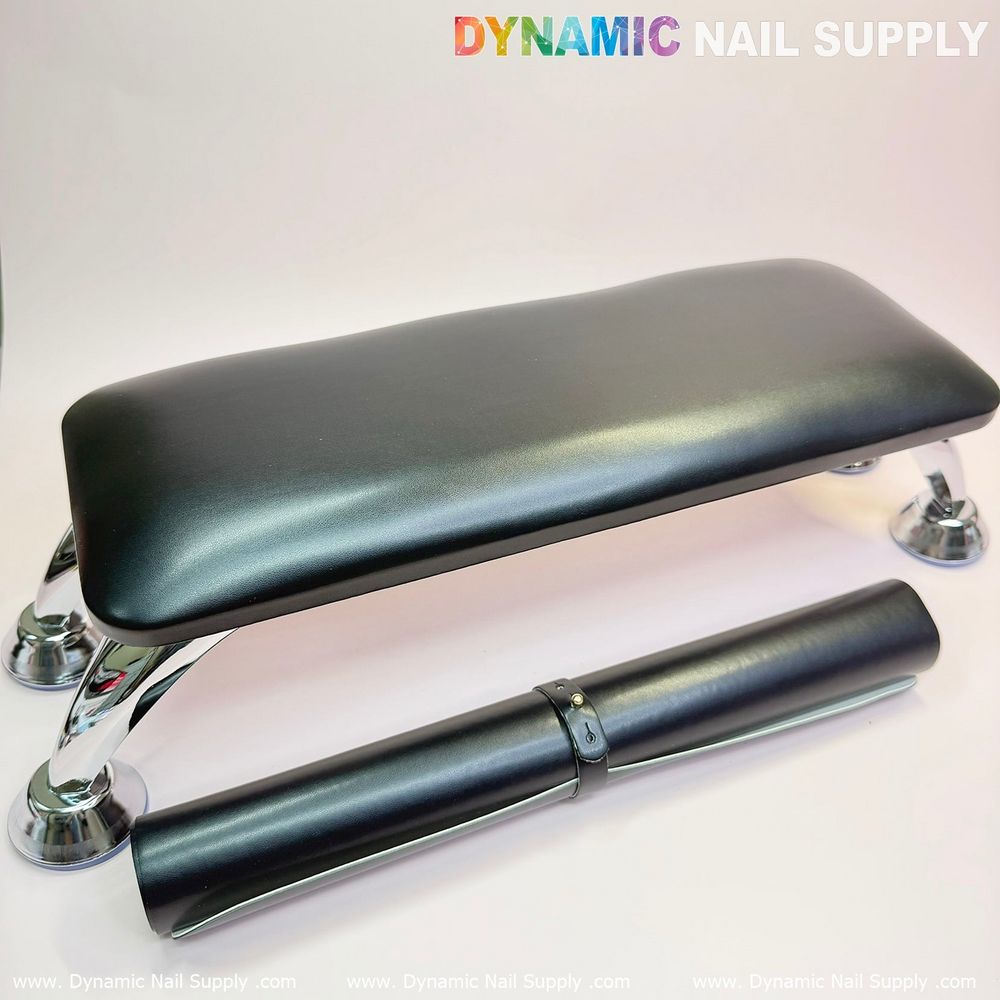 black microfiber leather manicure armrest cushion - 2