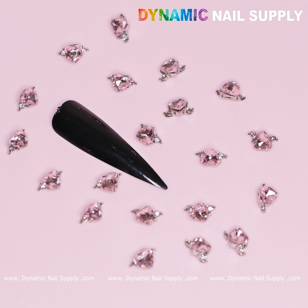 Pink Heart Nail Charms for Valentine’s Nail Trends