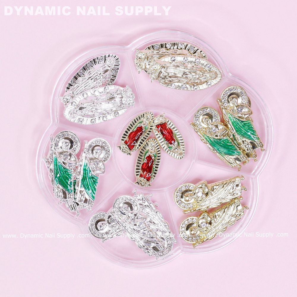 Gold religious nail charms set - 2