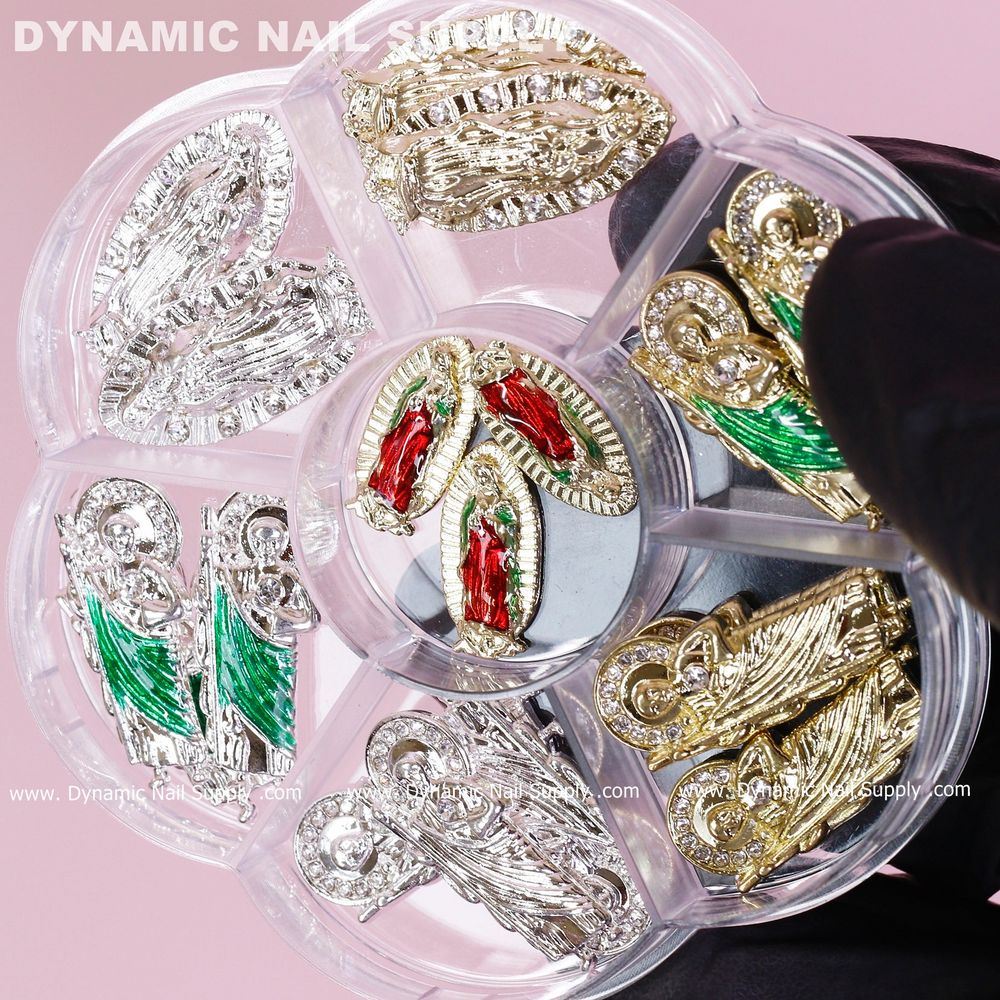 Gold religious nail charms set - 3