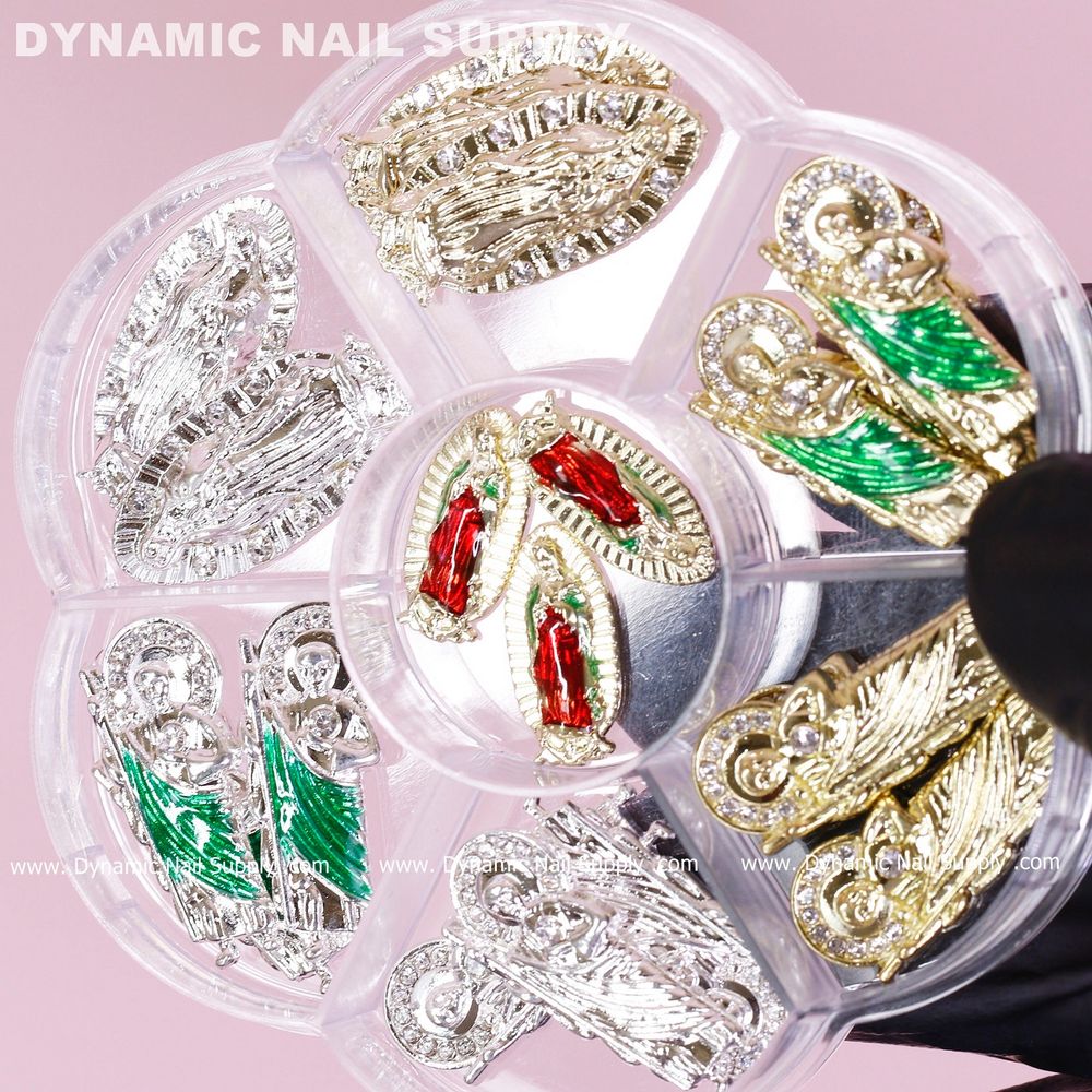 Gold religious nail charms set - 4