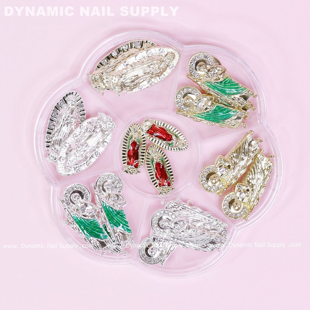 Gold religious nail charms set - 5